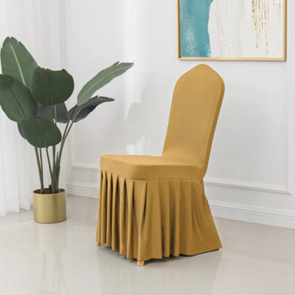housse de chaise mariage dorée