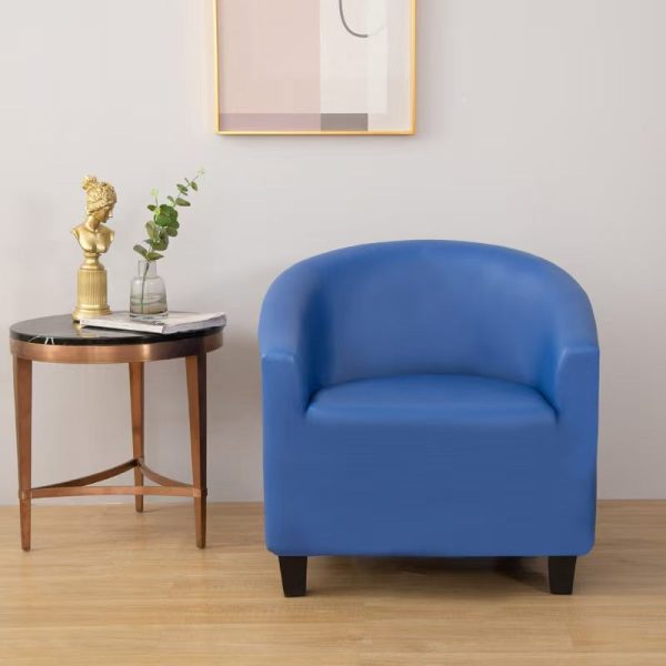 housse fauteuil cabriolet simili cuir bleu