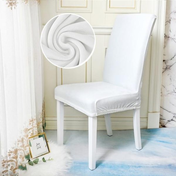 housse de chaise velours blanc