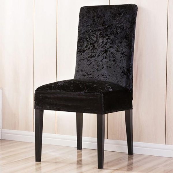 housse de chaise en velours noir