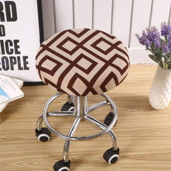 housse de tabouret rond style rétro