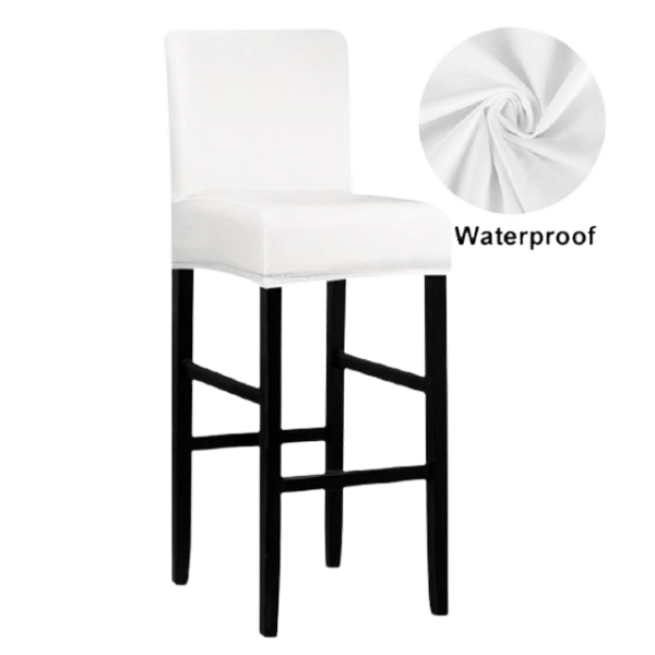 housse de tabouret de bar simili cuir blanc