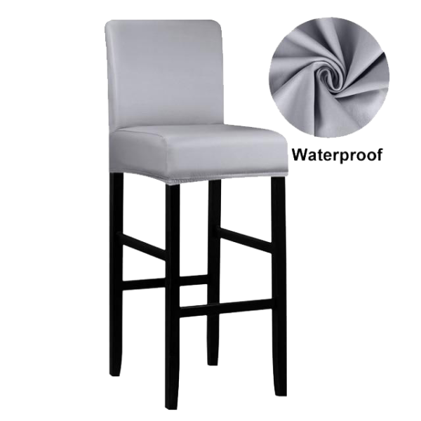 housse de tabouret de bar cuir gris