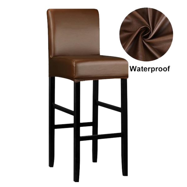 housse de tabouret de bar simili cuir marron