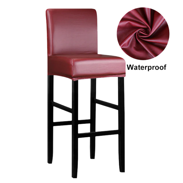 housse tabouret bar simili cuir rouge