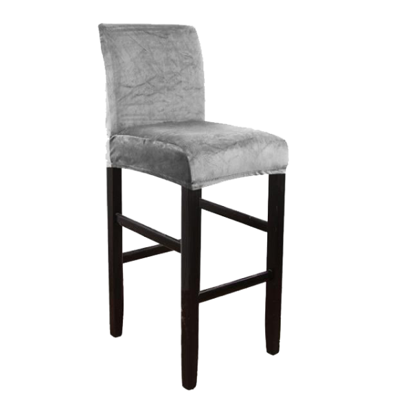 housse de tabouret de bar velours gris