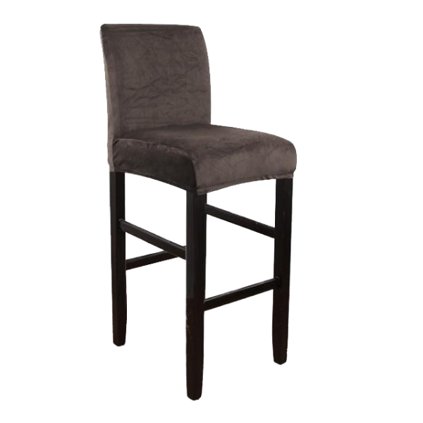 housse de tabouret de bar en velours marron foncé
