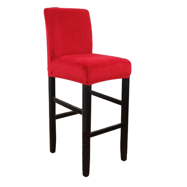 housse de tabouret de bar velours rouge