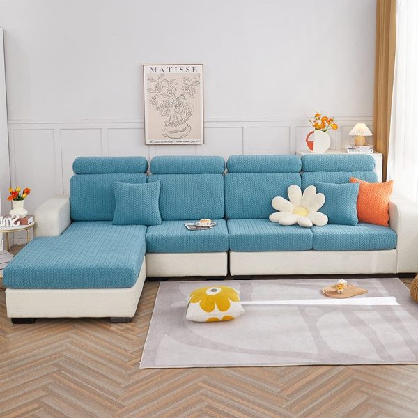 housse polaire bleu ciel pour coussin