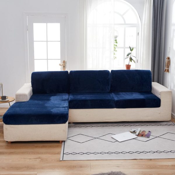 housse de coussin bleu en velours