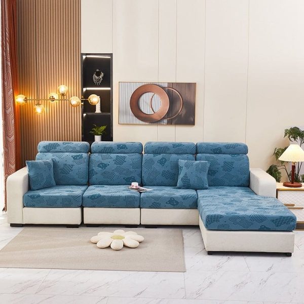housse EasyDrap en polaire bleue