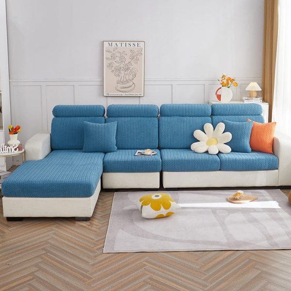 housse polaire bleu pour coussins