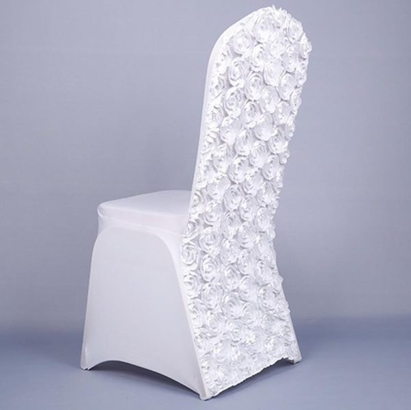 housse de chaise de mariage fleurs blanche
