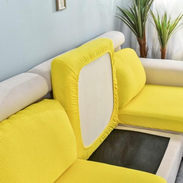 Housse pour coussin d'assise de canapé jaune