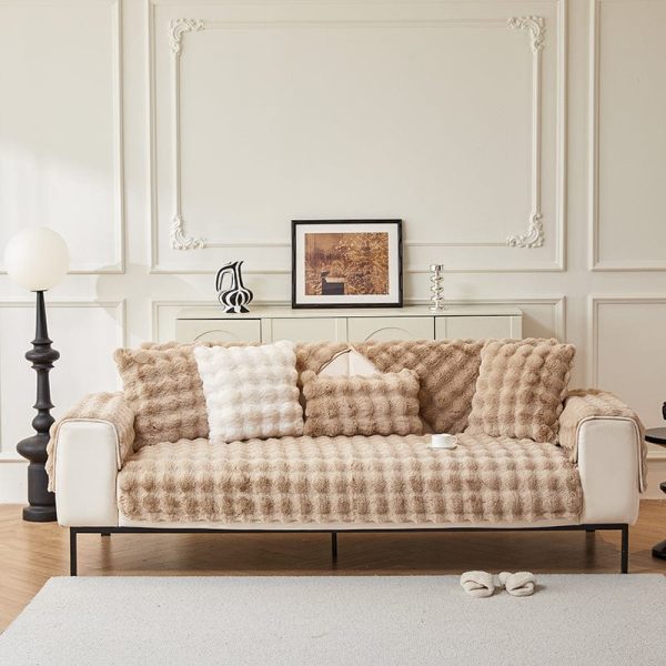 EasyCover Beige Camel en fausse fourrure molletonnée