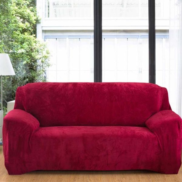 housses extensibles en velours bordeaux