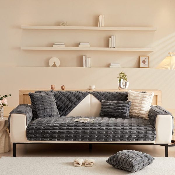 housse de canapé luxe gris foncé