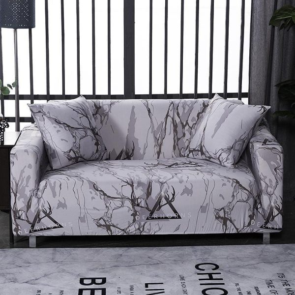 housse de siege extensible blanc marbré