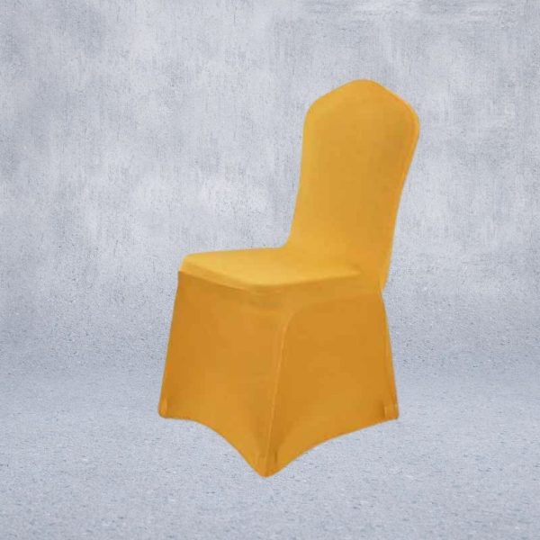 housse de chaise de mariage dorée