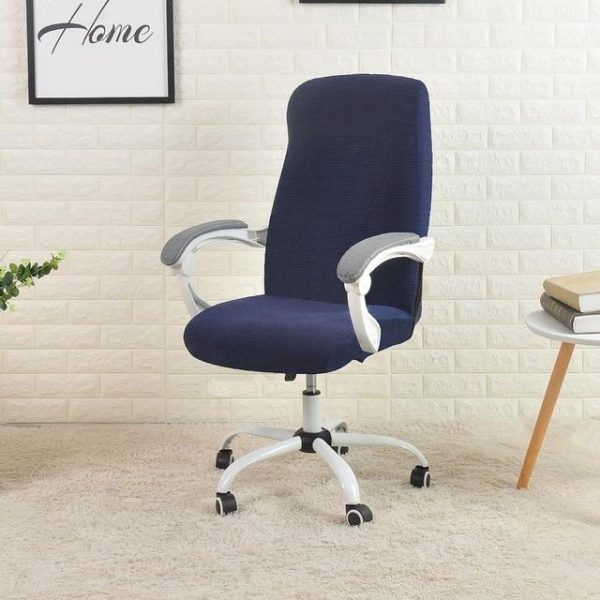 housse de chaise de bureau bleu