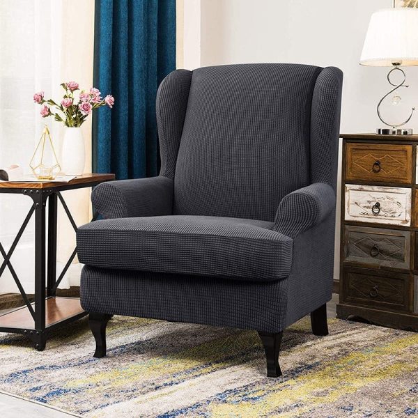 housse de siege gris déperlante pour fauteuil à oreilles