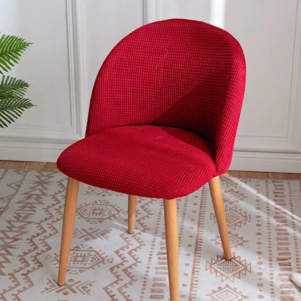 housse chaise scandinave jacquard rouge