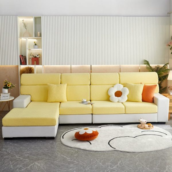 housse polaire jaune pour coussin